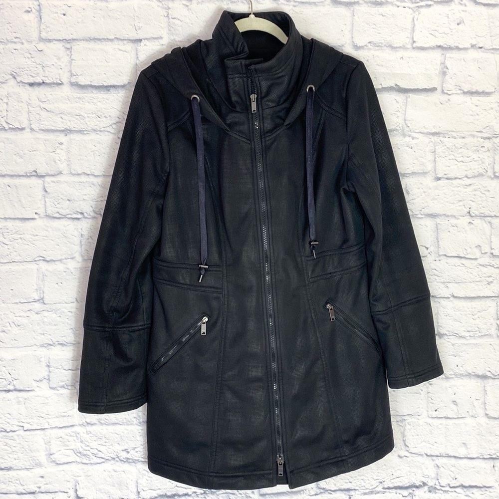 Zella black fleece lined hooded coat large